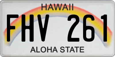 HI license plate FHV261
