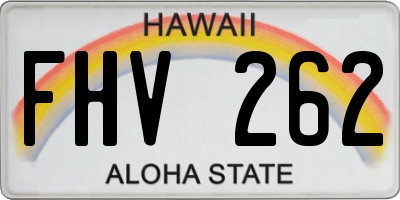 HI license plate FHV262