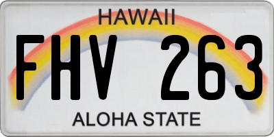 HI license plate FHV263
