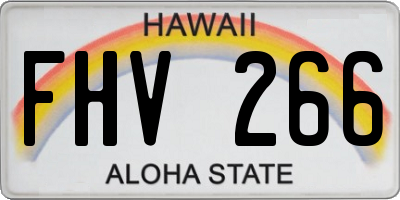 HI license plate FHV266
