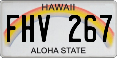 HI license plate FHV267