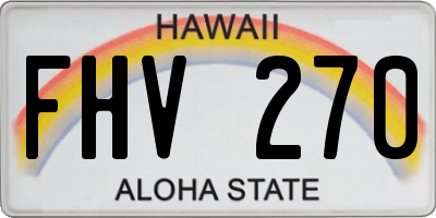HI license plate FHV270