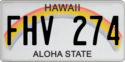 HI license plate FHV274