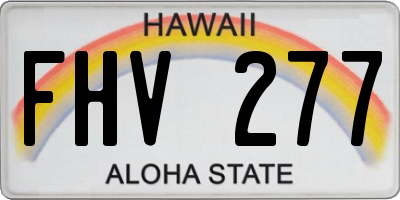 HI license plate FHV277