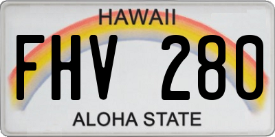 HI license plate FHV280