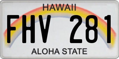 HI license plate FHV281