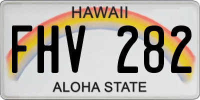 HI license plate FHV282