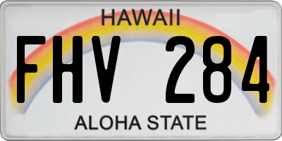 HI license plate FHV284