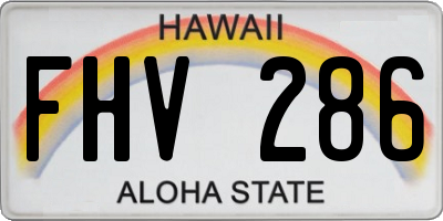 HI license plate FHV286
