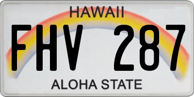 HI license plate FHV287