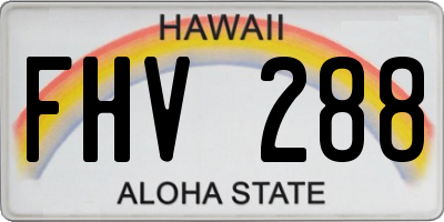 HI license plate FHV288