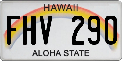 HI license plate FHV290
