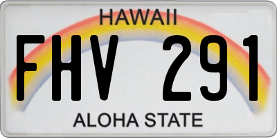HI license plate FHV291