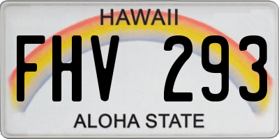 HI license plate FHV293