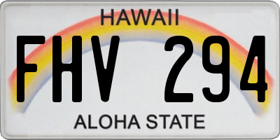 HI license plate FHV294