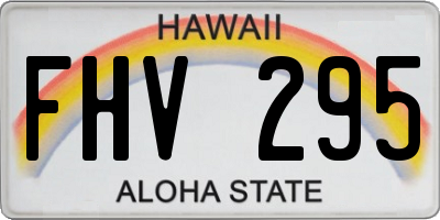 HI license plate FHV295