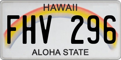 HI license plate FHV296