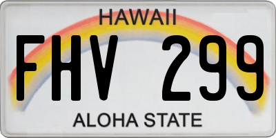 HI license plate FHV299