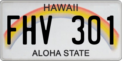 HI license plate FHV301