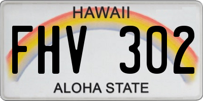 HI license plate FHV302
