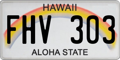 HI license plate FHV303