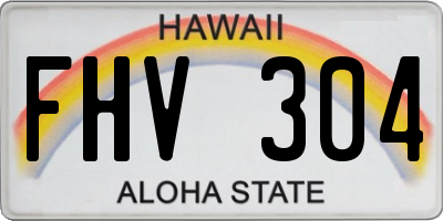HI license plate FHV304