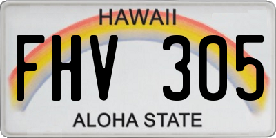 HI license plate FHV305