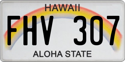 HI license plate FHV307