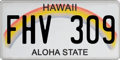 HI license plate FHV309