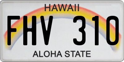 HI license plate FHV310