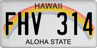HI license plate FHV314
