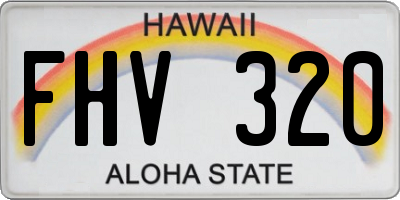HI license plate FHV320