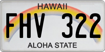 HI license plate FHV322