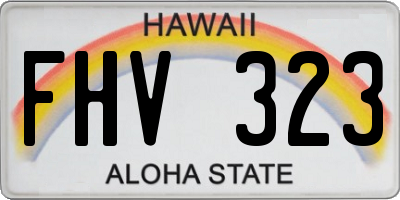 HI license plate FHV323