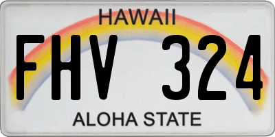 HI license plate FHV324
