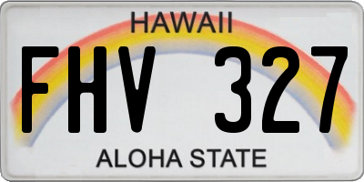 HI license plate FHV327