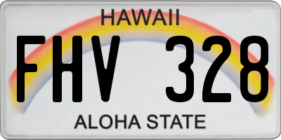 HI license plate FHV328