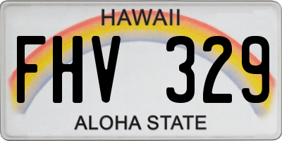 HI license plate FHV329