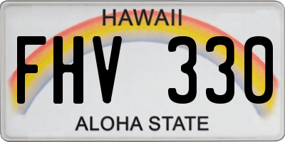 HI license plate FHV330
