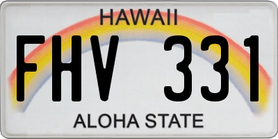 HI license plate FHV331