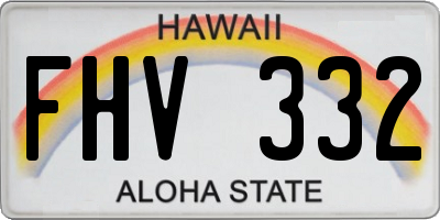 HI license plate FHV332