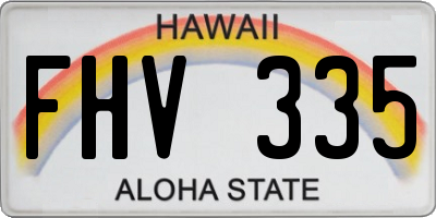 HI license plate FHV335