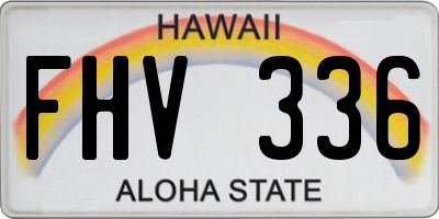 HI license plate FHV336