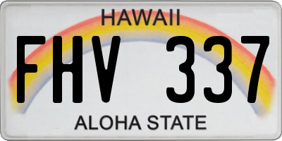 HI license plate FHV337