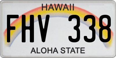 HI license plate FHV338