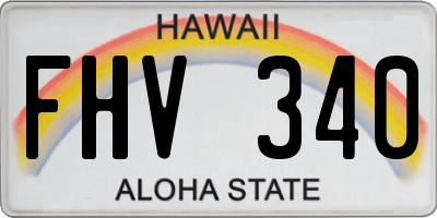 HI license plate FHV340