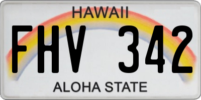 HI license plate FHV342