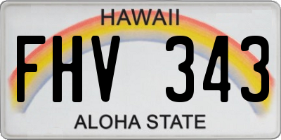 HI license plate FHV343