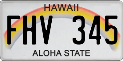 HI license plate FHV345