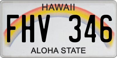 HI license plate FHV346